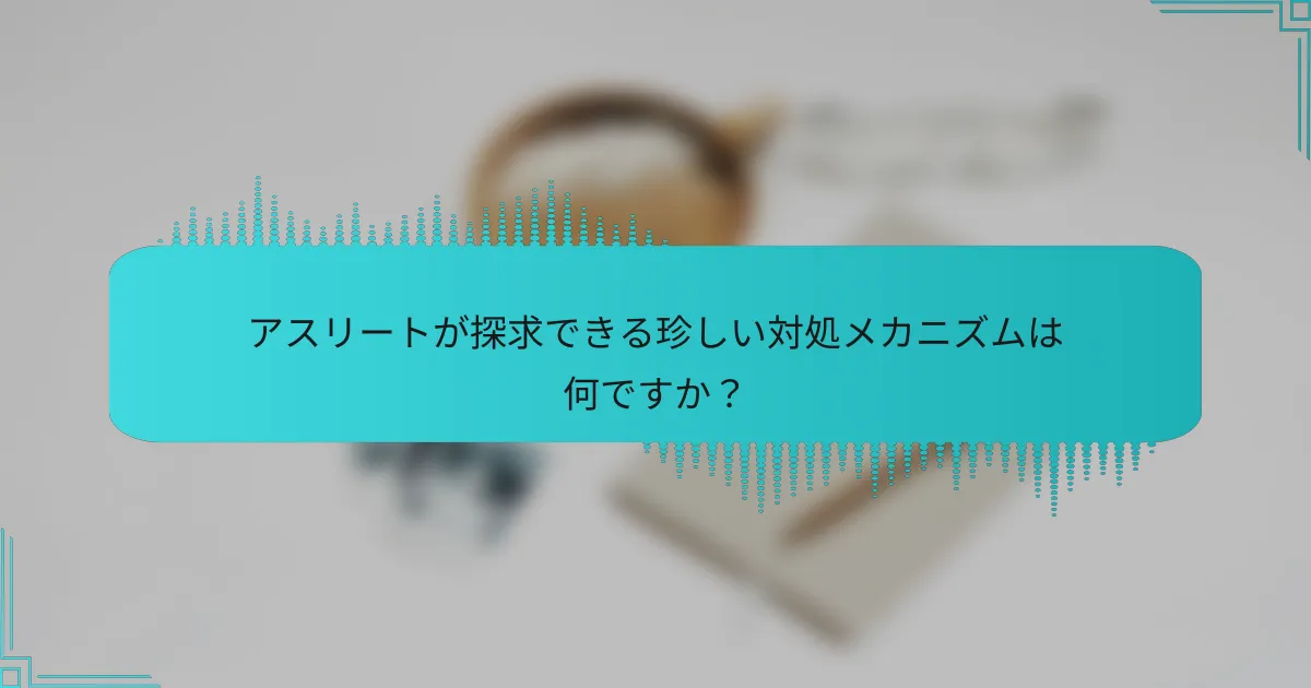 アスリートが探求できる珍しい対処メカニズムは何ですか？