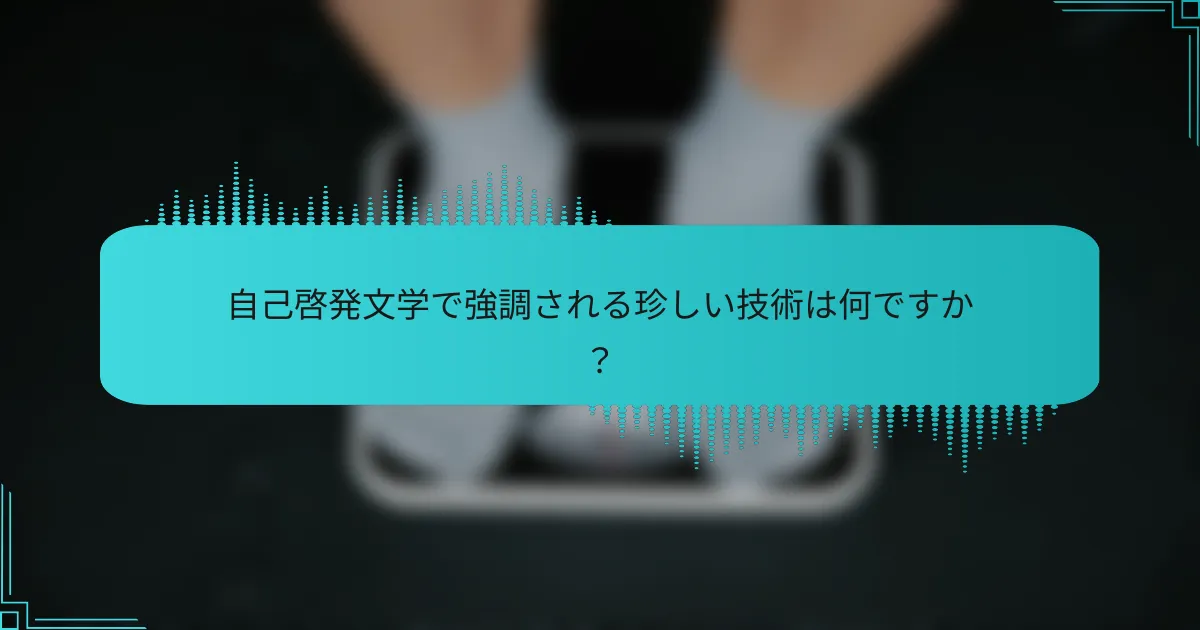自己啓発文学で強調される珍しい技術は何ですか？
